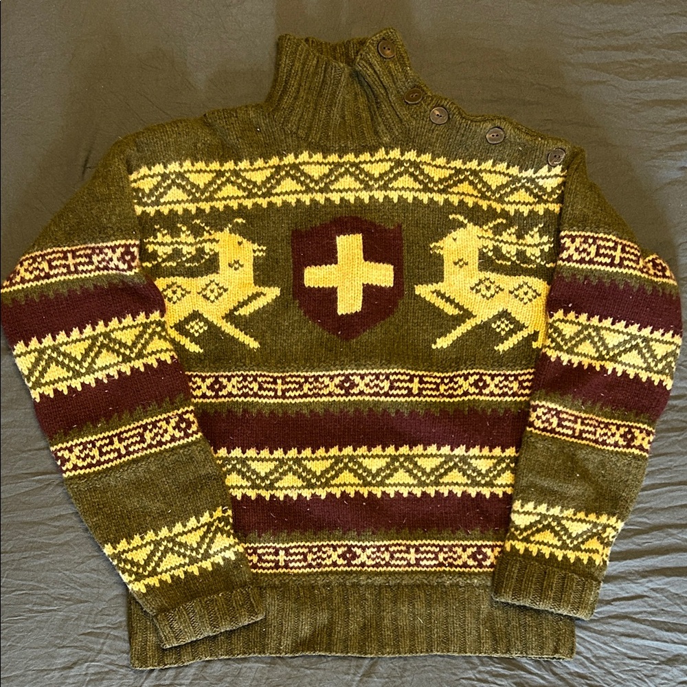 Vintage Polo by Ralph Lauren 100% Wool Hand Knit Sweater